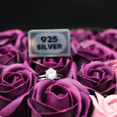 Inel Argint 925  piatra alba logodna